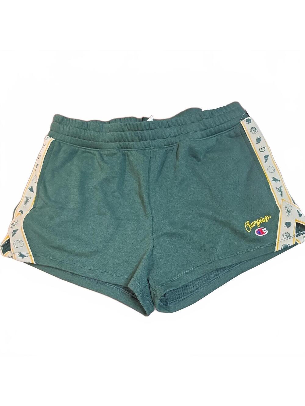 Champion Women's Dark Green Athletic Shorts with Iconic Side Tape size L. NWT